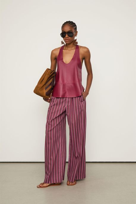 Top De Couro Nadador Color Roxo Acai - 34
