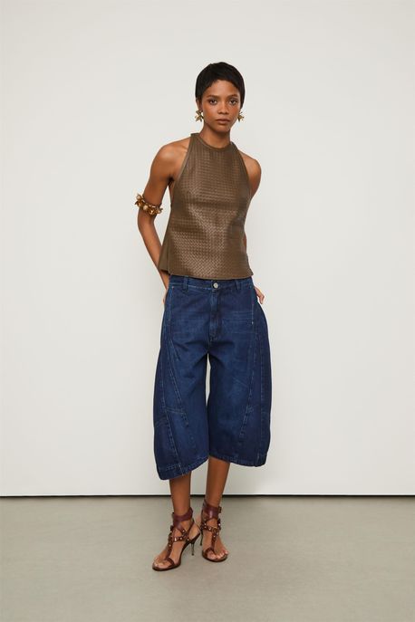 Bermuda Jeans Dark Jeans Escuro - 38