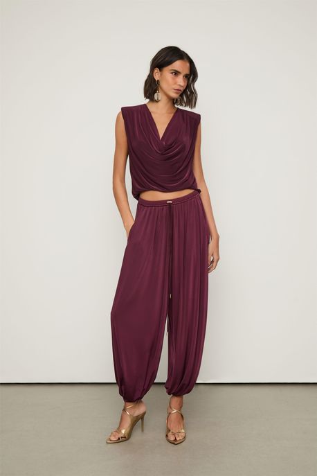 Calça Jersey Baloon Vinho Safra - GG
