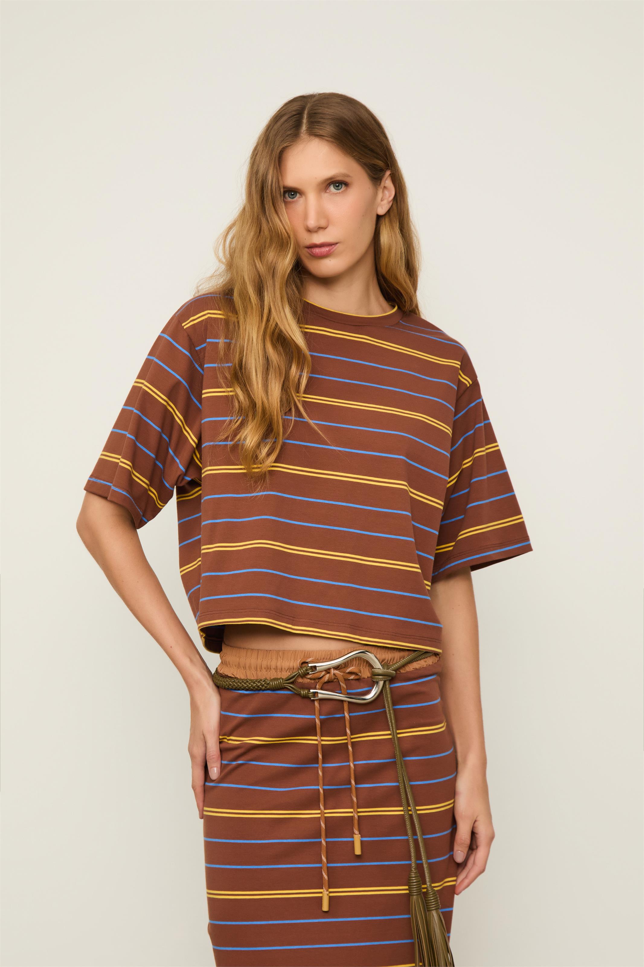 T-Shirt Fio Tinto Marrom