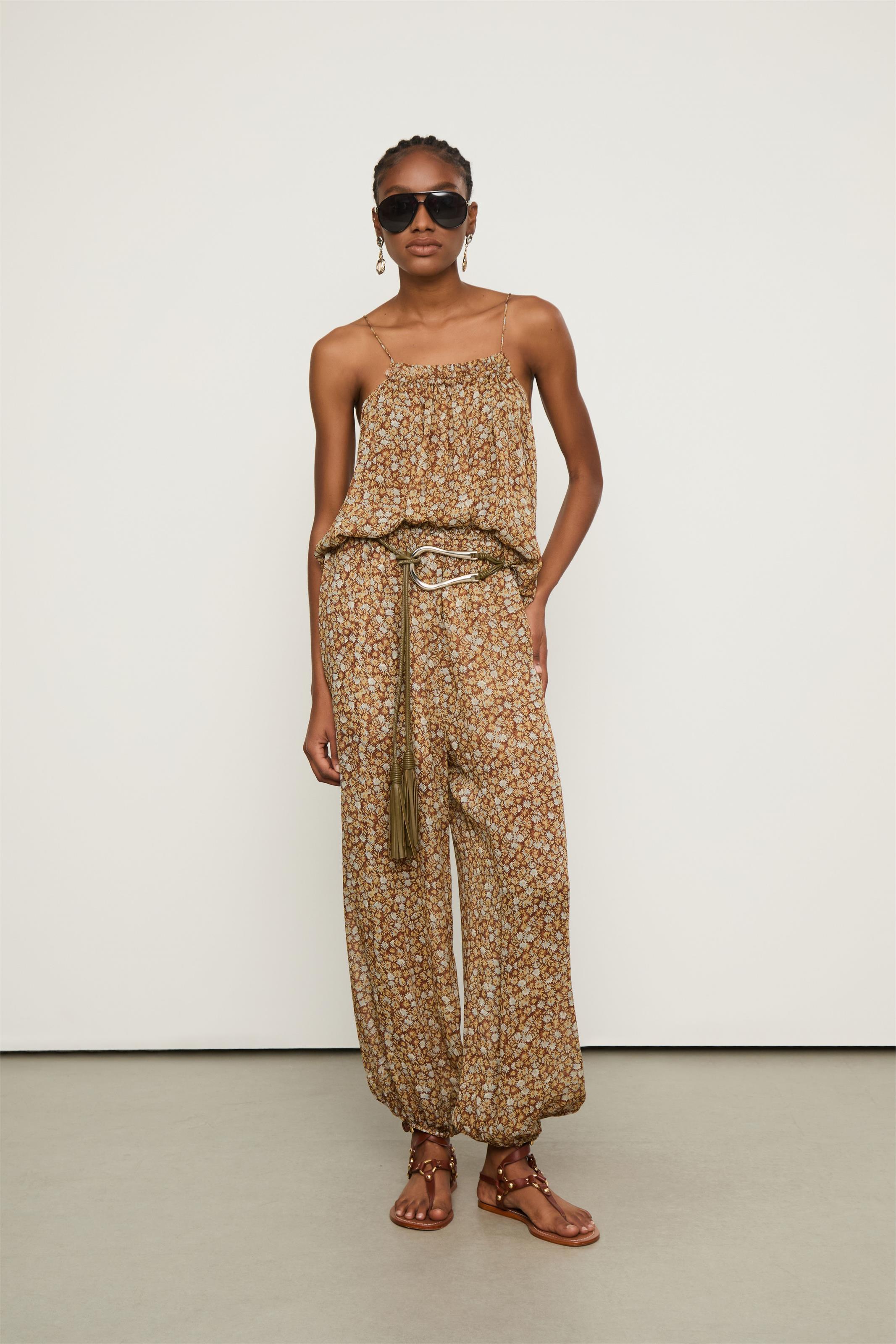 Top De Georgette Alcinha Decote Reto Micro Babado Estampado