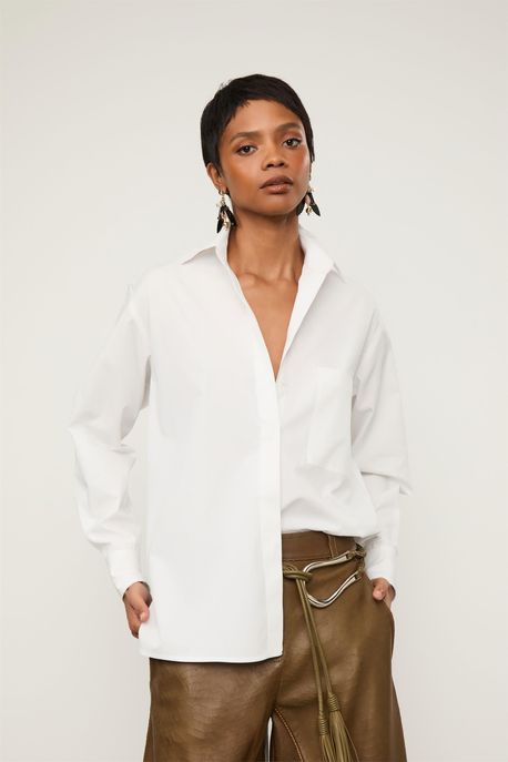 Camisa De Tricoline Essential Branca Branco - 36