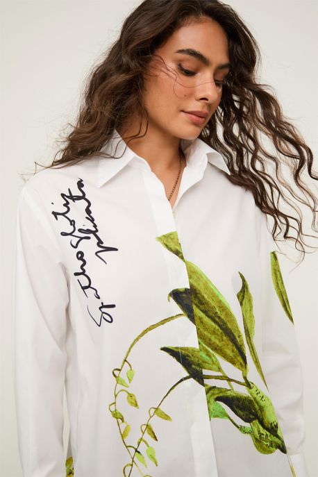 Camisa De Tricoline Botanica Est Eng Floral Botanico Alfa - M