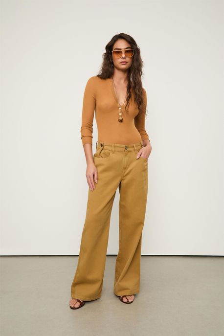 Blusa De Tricot Fininho Com Decote Portuguesa Marrom Sepia - M