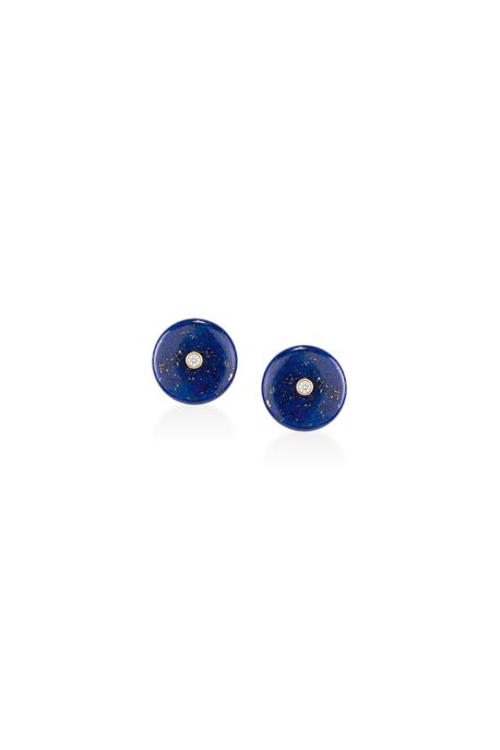 Brinco Olhar Azul Ouro Amarelo - U