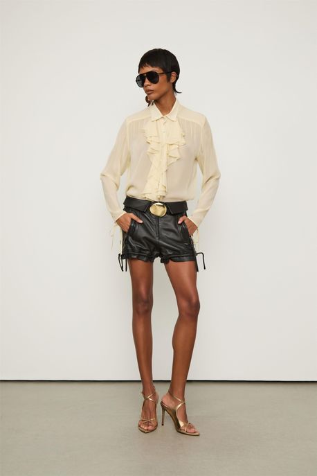 Camisa Decote Jabour Branco Nata - 36