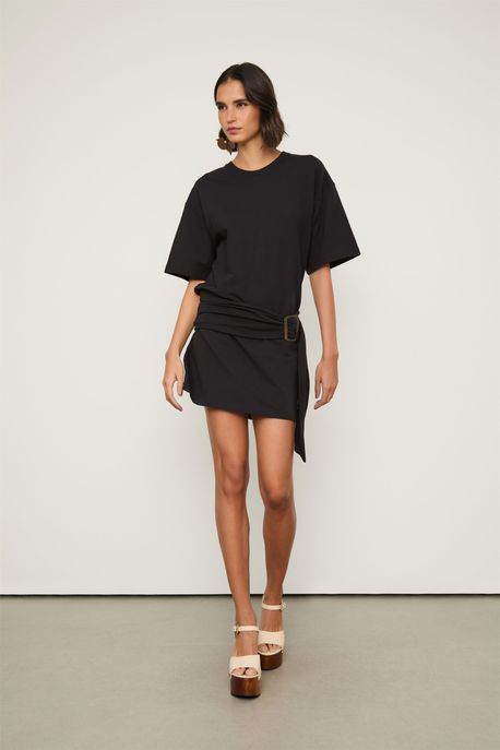 Vestido Malha Pareo Preto Preto - PP