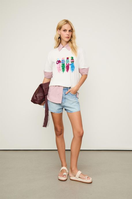 Short Jeans Light Wash Jeans Claro - 44