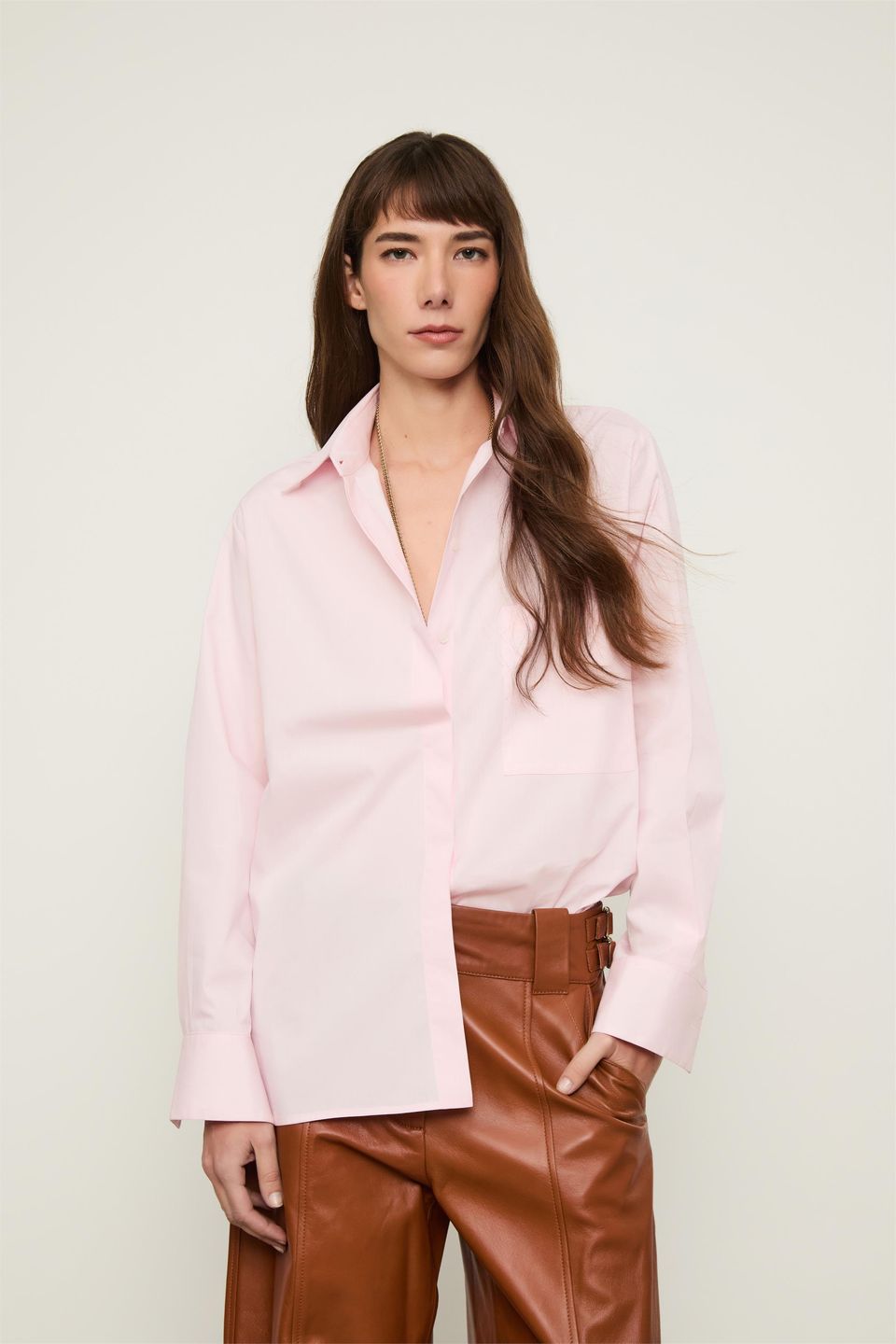 Camisa de Tricoline Essential Rosa