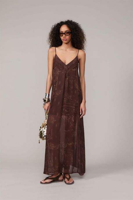 Vestido De Ggt Longo Estampa Choco Aj Est Bandana Choco Corrida Aj - 42