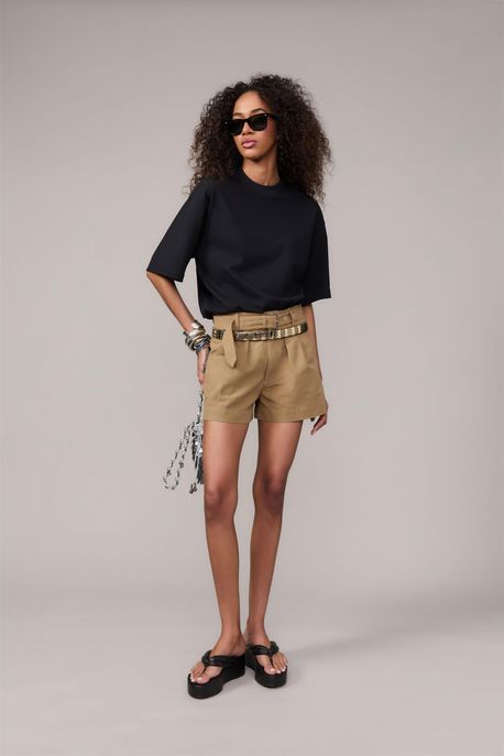 Short Utilitário Com Cinto Khaki Areia - 40