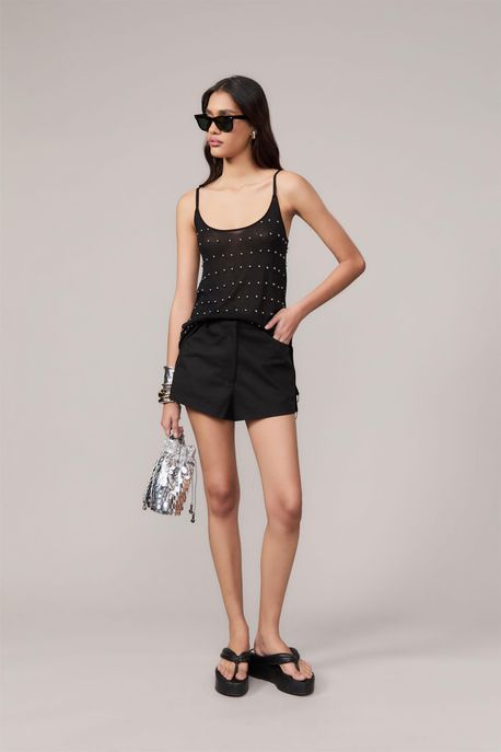 Short Com Argolas Nas Laterais Preto - 38