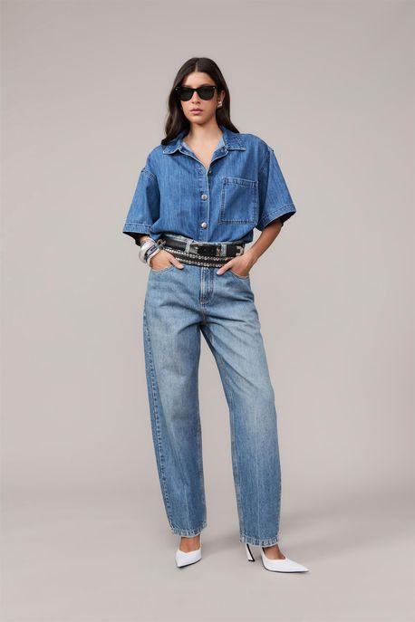 Calça Jeans Nipper Gancho Deslocado Jeans Escuro - 34