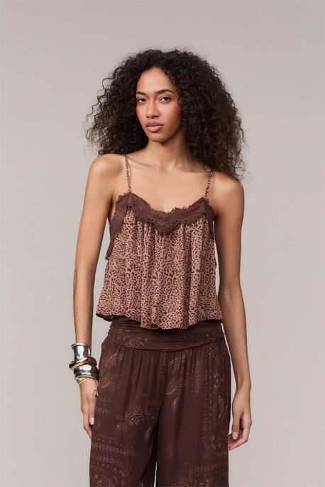 Blusa De Ggt Estampa Onça Manchada Aj Est Onca Manchada Color Aj - 42