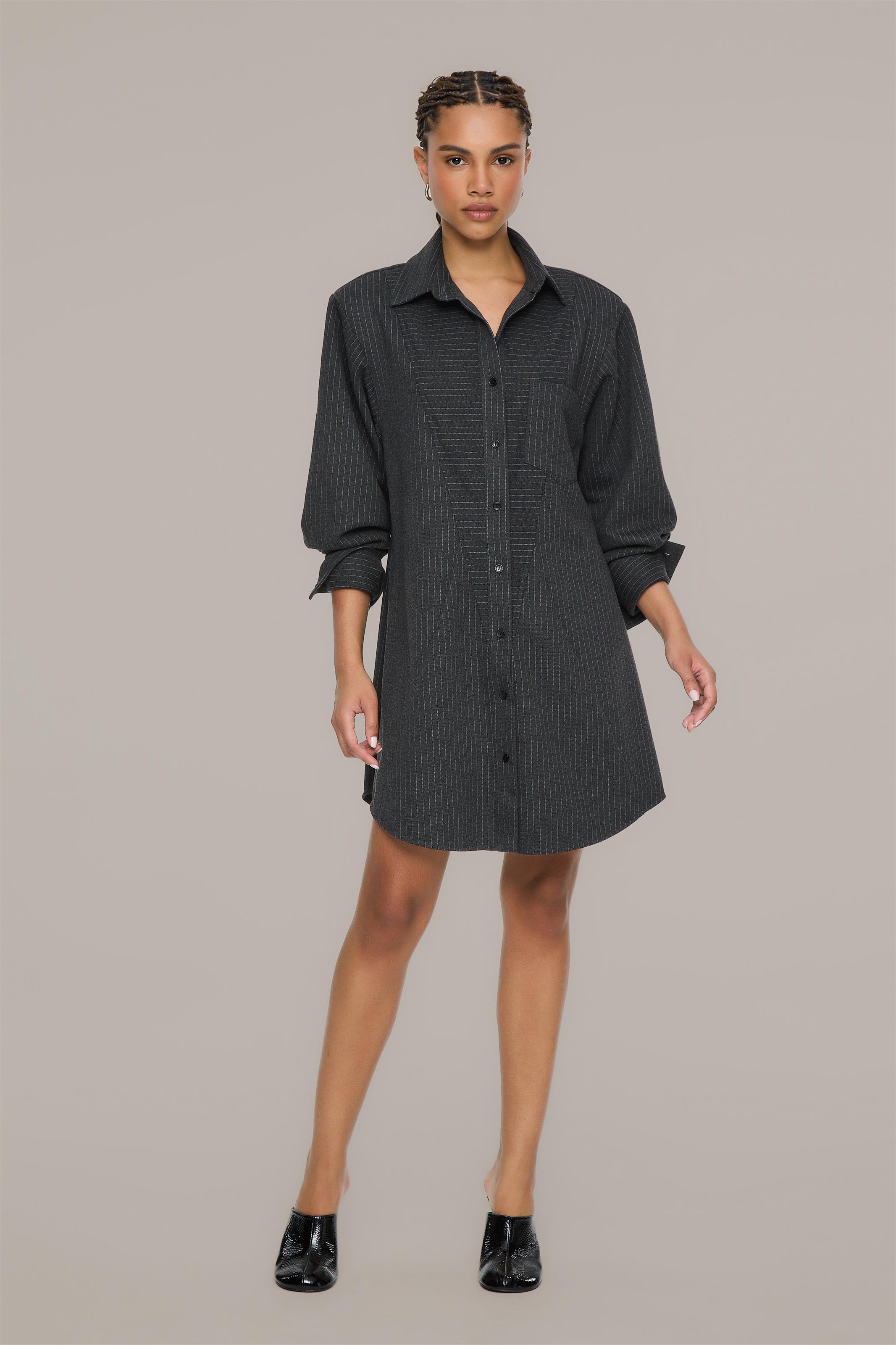 Vestido Risca De Giz - Mescla - G