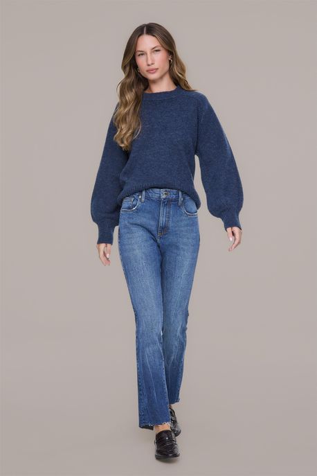 Calca Jeans Boot Capri Cool Com Fenda Jeans Medio - 42
