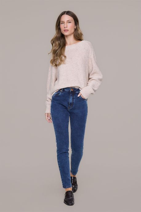 Calça Jeans Skinny Escura Basic High Jeans Escuro - 38