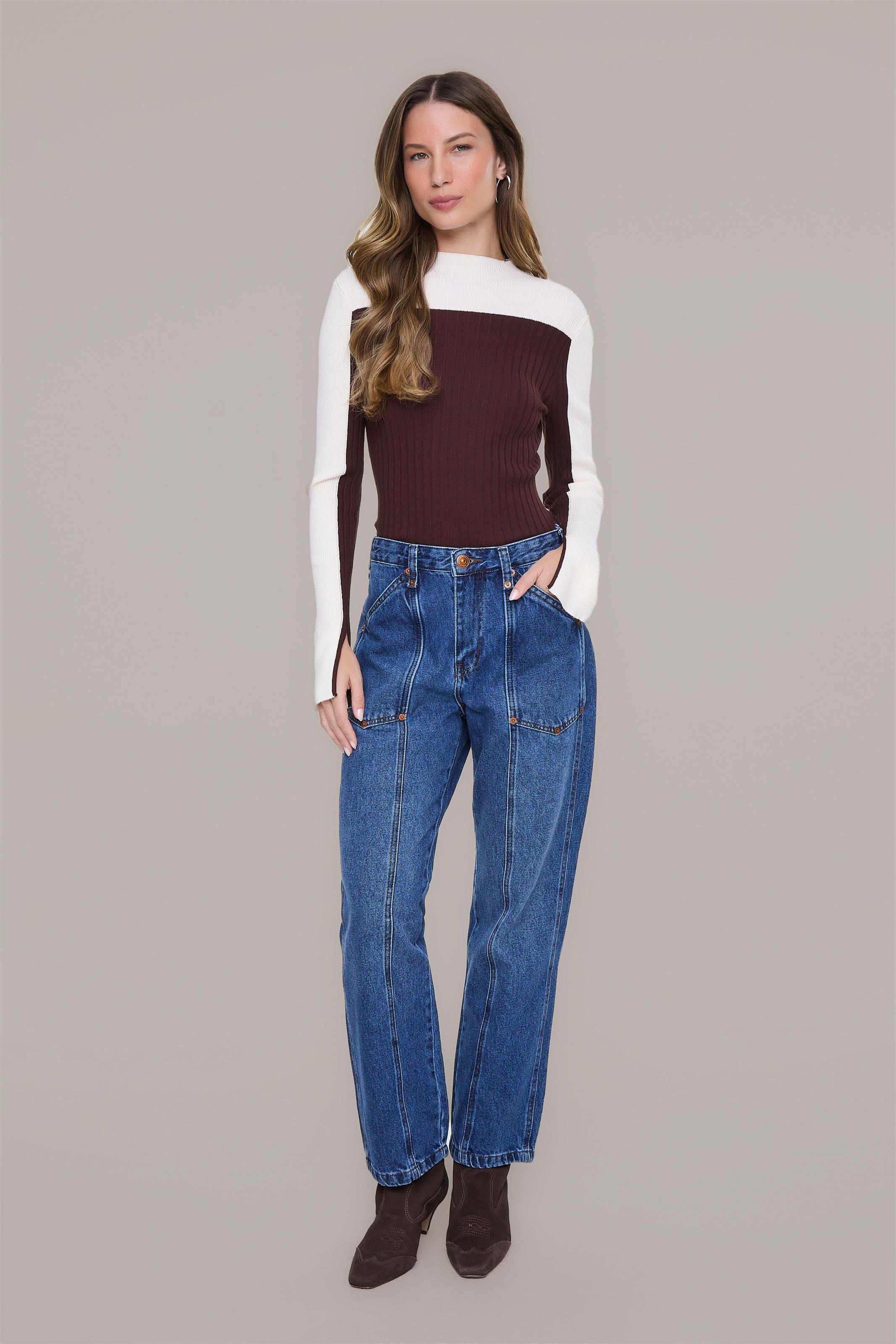 Calça Jeans Reta Jeans Claro Rock Rebites