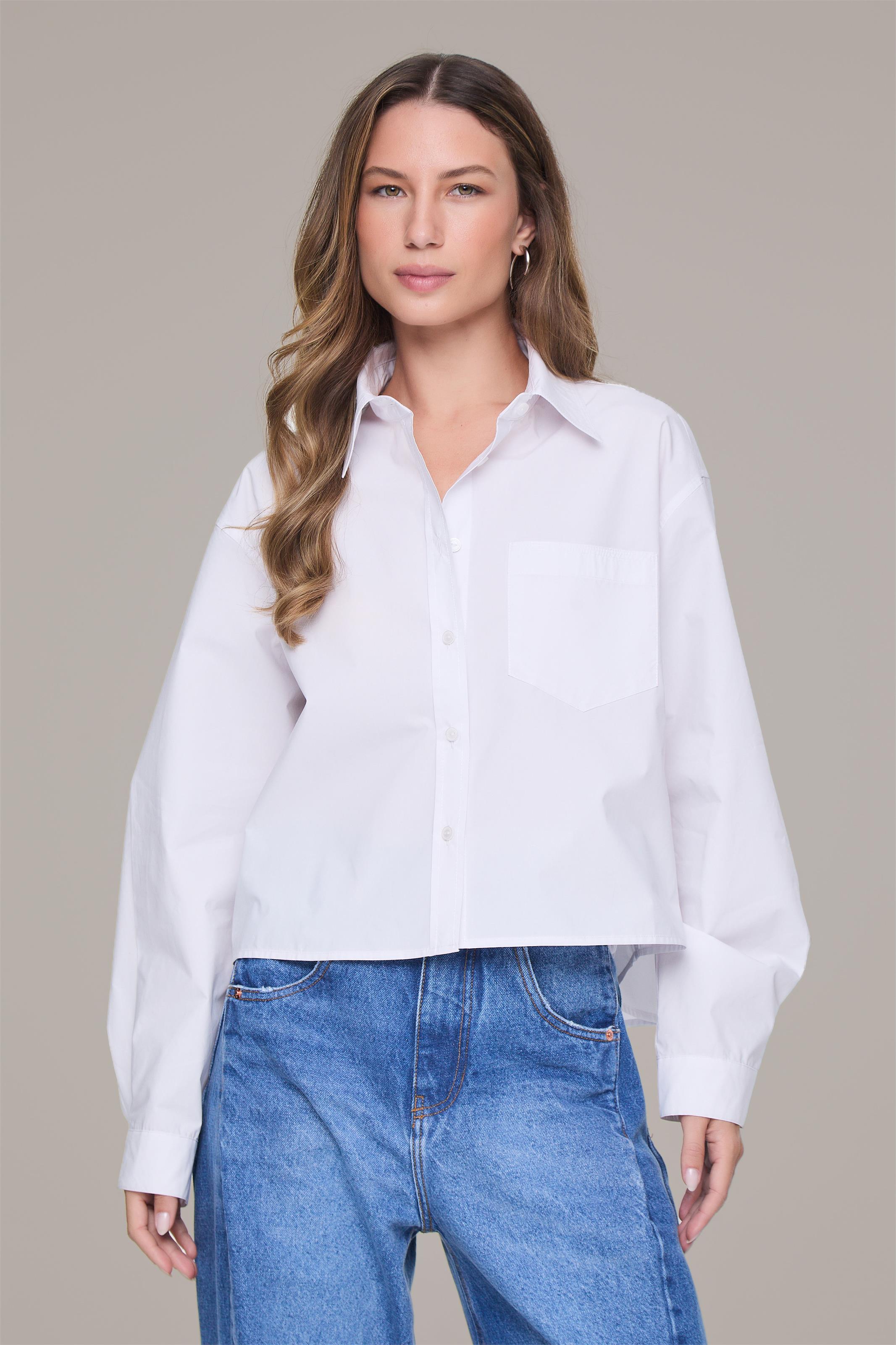 Camisa Branco Com Bolso