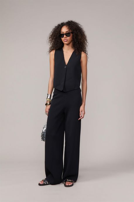 Calça De Tricot Basica Preto - M