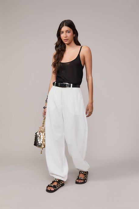 Calça De Alfaiataria Balloon Off White - 42