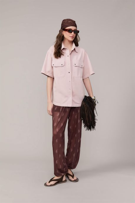 Calça Balloon De Tule Est Paisley Choco Paisley Choco Aj - M