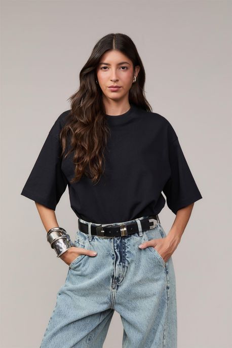 Camiseta Básica Aj Preto - G