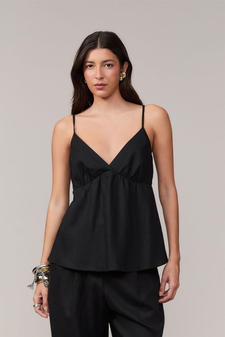Top De Linho Millie Preto - M