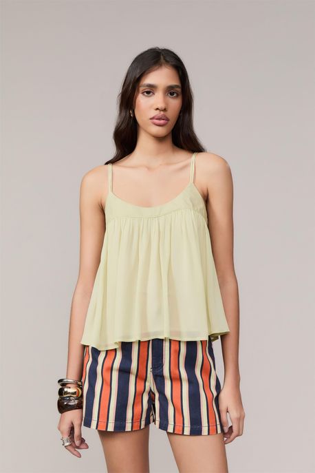 Blusa De Ggt Com Pala De Tricoline Verde Salvia - 36