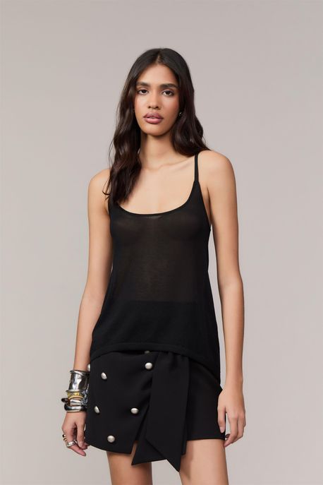 Regata De Tricot Solida Preto - M