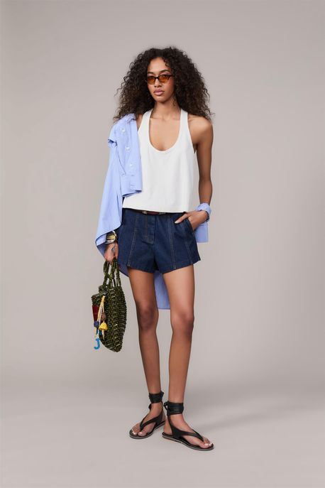 Regata De Malha à Fio Off White - P