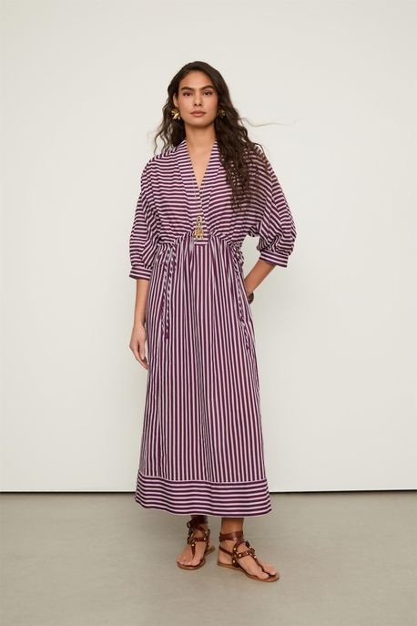 Kaftan De Voil Listrada Est Roxo Acai/ Laranja Modart - P