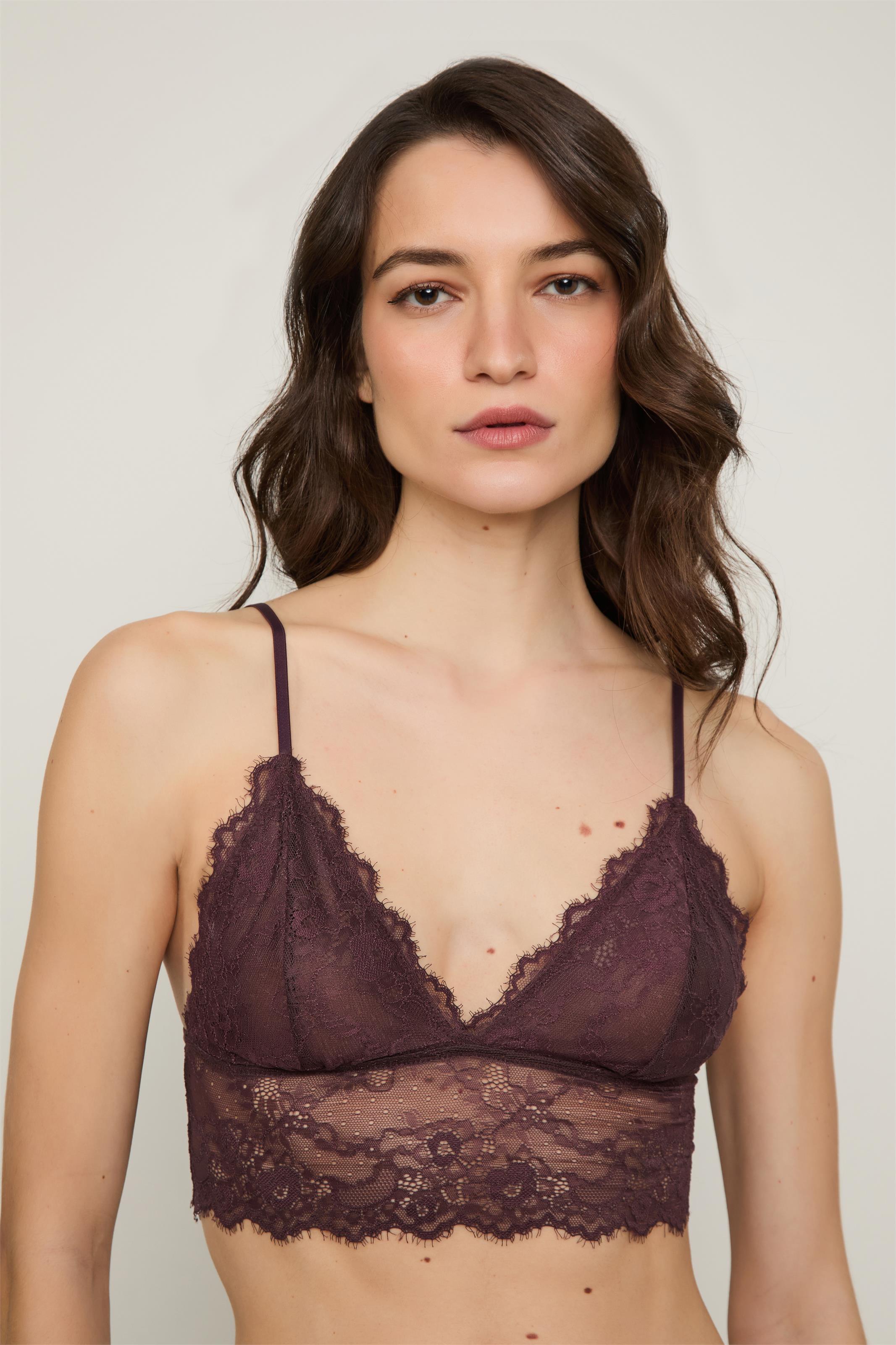 Soutien Renda Bico Intimates Tule Color - Chocolate Plum - G