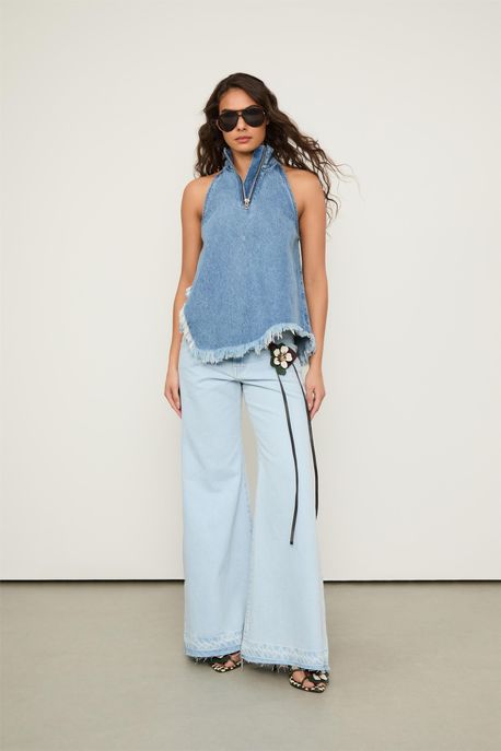 Top Jeans Ziper Jeans Medio - M