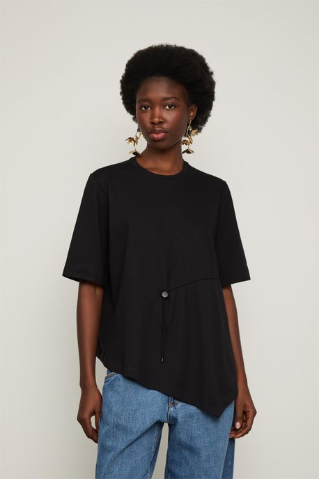 T-Shirt Detalhe Colisse Preto - P