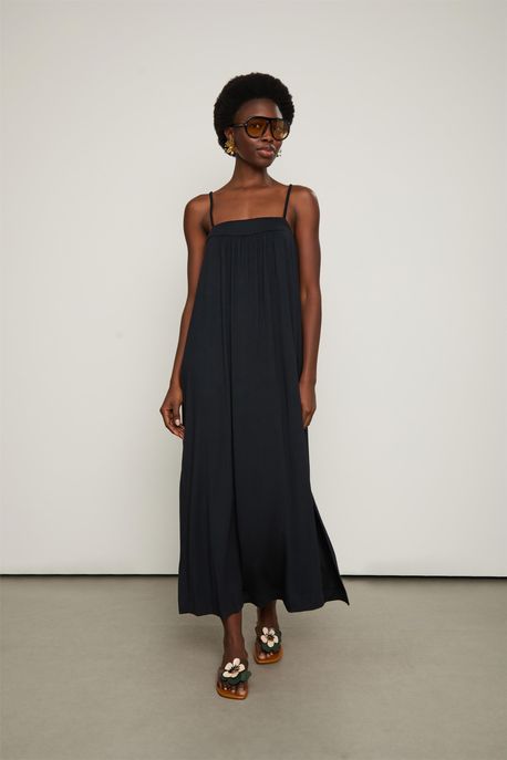 Vestido Midi Pala Reta Preto - P