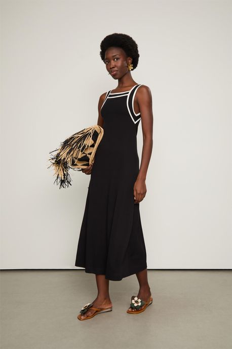 Vestido Viés P&b Off White / Preto - GG