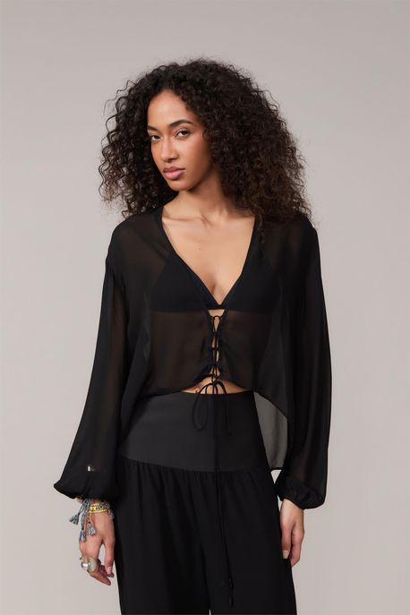 Blusa De Ggt Angel Preto Preto - 36