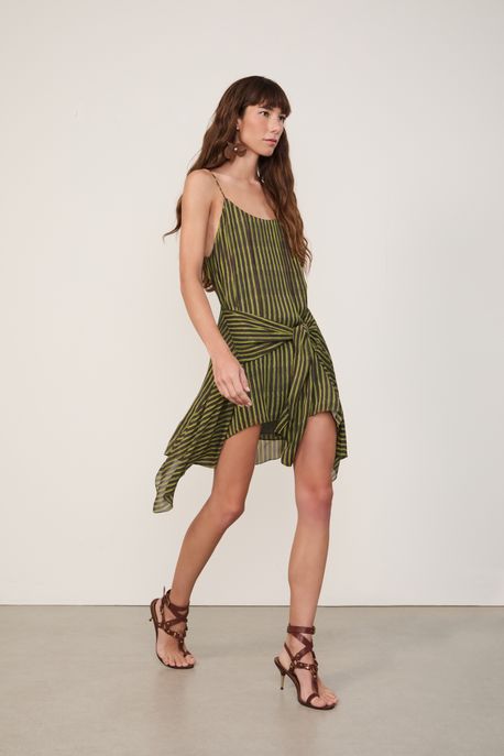 Vestido Curto Amarracao Tessile Color Est Listra Tessile Color - 34