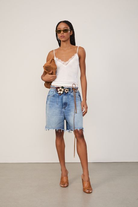 Short Jeans Five Pockets Desfiado Jeans Medio - 40