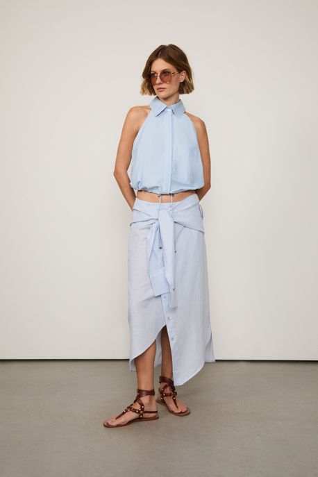 Blusa De Algodão Parka Azul Azul - M