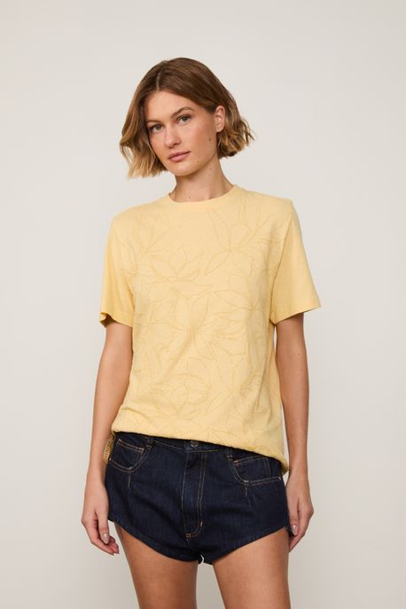 T-Shirt Fun Yellow Flower Amarelo Straw - M
