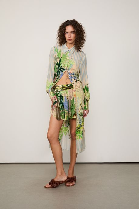 Chemise Midi Estampada Est Loc Selva Ceramica - 40