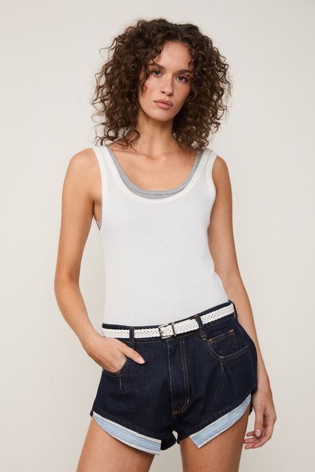 Cinto De Couro Mini Tresset Branco - M