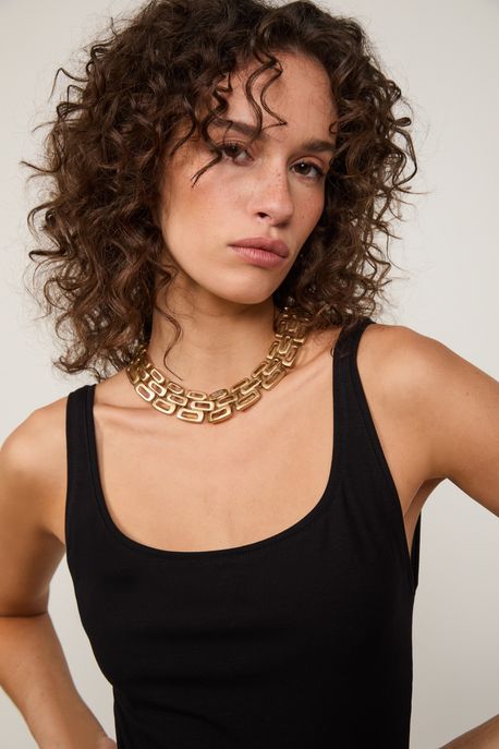 Colar Dourado Gargantilha Cobogo Ouro - U