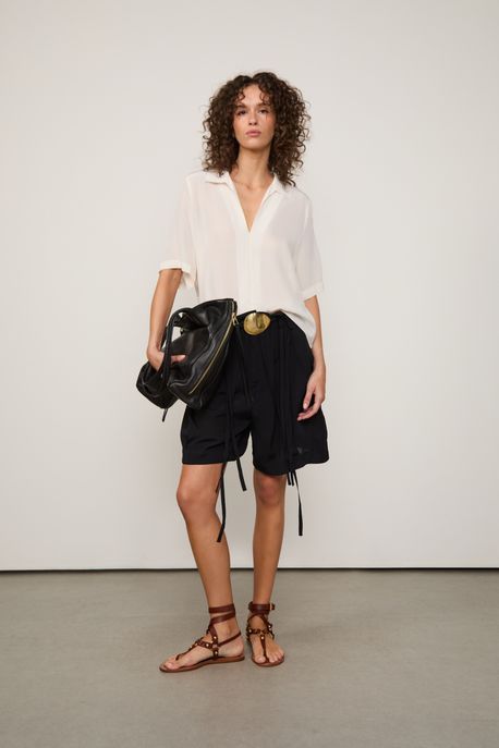 Camisa Polo De Seda Off Manga Curta Off White - 42