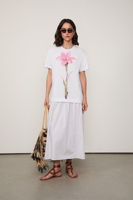 Vestido Fun Floral Off White - M