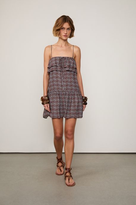 Vestido De Viscose Curto Geo Burle Tourm Est Geo Burle Tourmalina m - 42