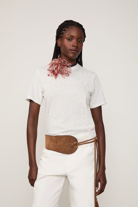 T-Shirt Fun Off Flower Off White - P