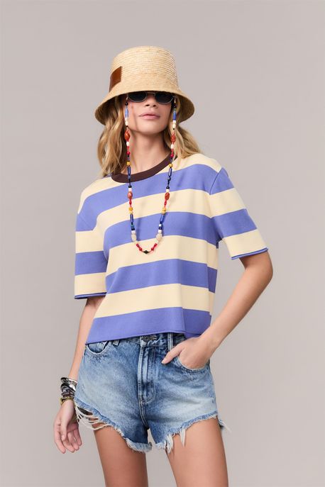 Short Jeans Cintura Alta Basic Jeans Medio - 34